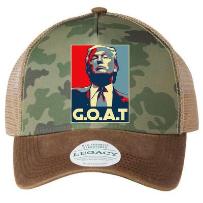 Trump GOAT Middle Finger Election 2024 Republican Poster Legacy Tie Dye Trucker Hat