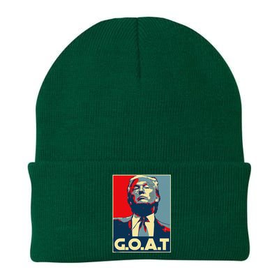 Trump GOAT Middle Finger Election 2024 Republican Poster Knit Cap Winter Beanie