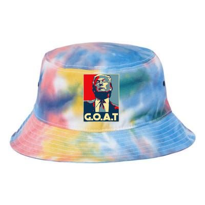 Trump GOAT Middle Finger Election 2024 Republican Poster Tie Dye Newport Bucket Hat