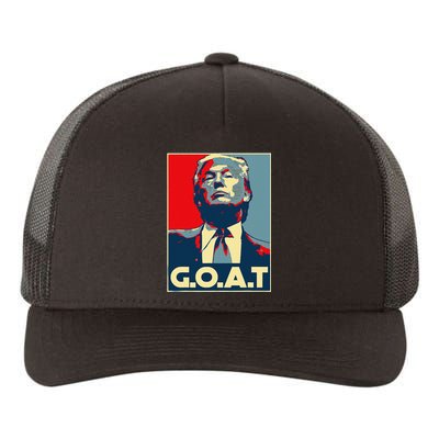 Trump GOAT Middle Finger Election 2024 Republican Poster Yupoong Adult 5-Panel Trucker Hat