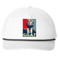 Trump GOAT Middle Finger Election 2024 Republican Poster Snapback Five-Panel Rope Hat