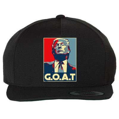 Trump GOAT Middle Finger Election 2024 Republican Poster Wool Snapback Cap