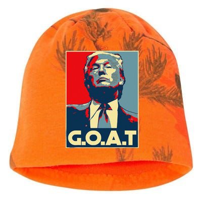 Trump GOAT Middle Finger Election 2024 Republican Poster Kati - Camo Knit Beanie