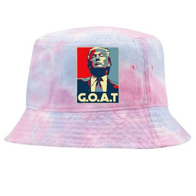 Trump GOAT Middle Finger Election 2024 Republican Poster Tie-Dyed Bucket Hat