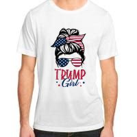 Trump Girl Messy Bun Trump 2024 Election American Flag Funny Hoodie Adult ChromaSoft Performance T-Shirt