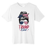 Trump Girl Messy Bun Trump 2024 Election American Flag Funny Hoodie Tall Fusion ChromaSoft Performance T-Shirt