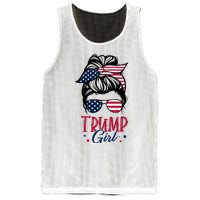 Trump Girl Messy Bun Trump 2024 Election American Flag Funny Hoodie Mesh Reversible Basketball Jersey Tank