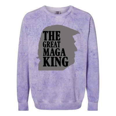 The Great Maga King Donald Trump Colorblast Crewneck Sweatshirt