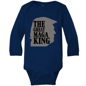 The Great Maga King Donald Trump Baby Long Sleeve Bodysuit