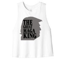 The Great Maga King Donald Trump Women's Racerback Cropped Tank