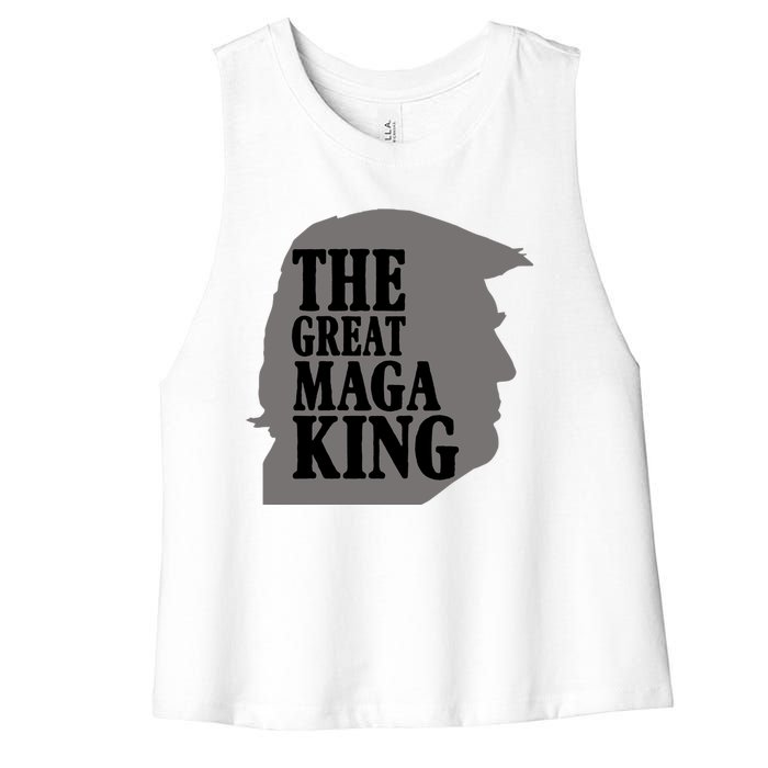 The Great Maga King Donald Trump Women's Racerback Cropped Tank