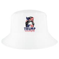 Trump Girl Messy Bun Trump 2024 Election American Flag Cool Comfort Performance Bucket Hat