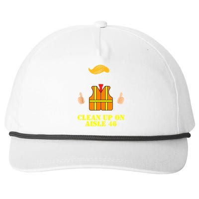 Trump Garbage Man Safety Vest Clean Up On Aisle 46 Trash Snapback Five-Panel Rope Hat