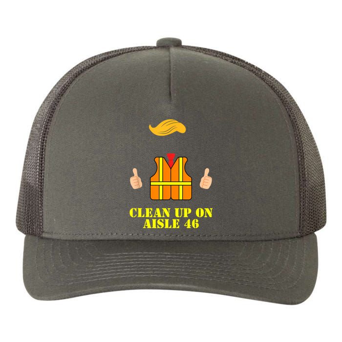 Trump Garbage Man Safety Vest Clean Up On Aisle 46 Trash Yupoong Adult 5-Panel Trucker Hat