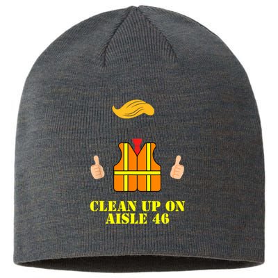 Trump Garbage Man Safety Vest Clean Up On Aisle 46 Trash Sustainable Beanie