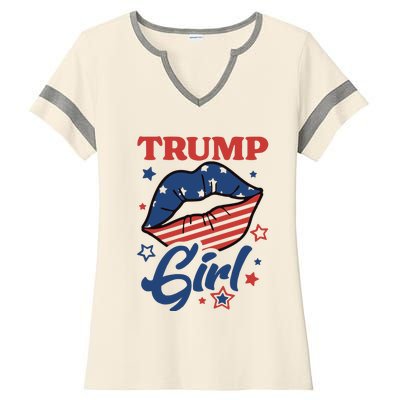 Trump Girl MAGA Ladies Halftime Notch Neck Tee