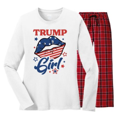 Trump Girl MAGA Women's Long Sleeve Flannel Pajama Set 