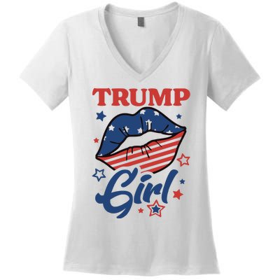 Trump Girl MAGA Women's V-Neck T-Shirt