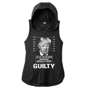 TrumpS Guilty Mugshot Ladies PosiCharge Tri-Blend Wicking Draft Hoodie Tank