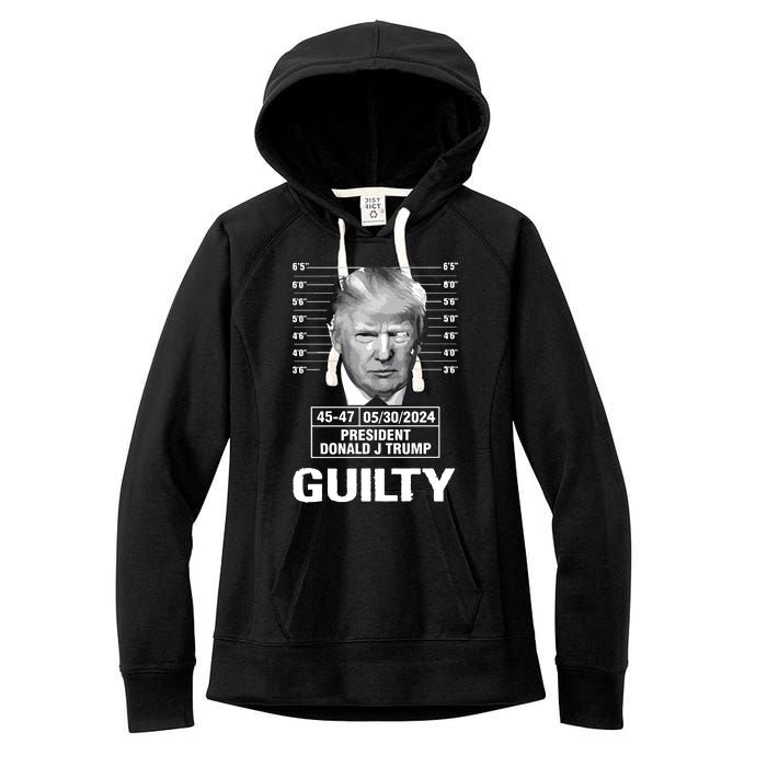 TrumpS Guilty Mugshot Women's Fleece Hoodie