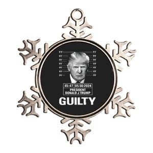 TrumpS Guilty Mugshot Metallic Star Ornament