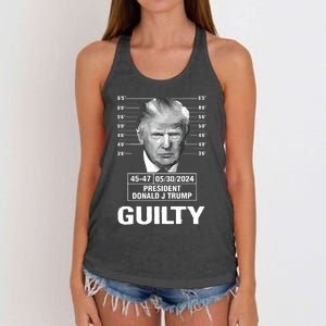 TrumpS Guilty Mugshot Women's Knotted Racerback Tank