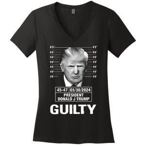 TrumpS Guilty Mugshot Women's V-Neck T-Shirt