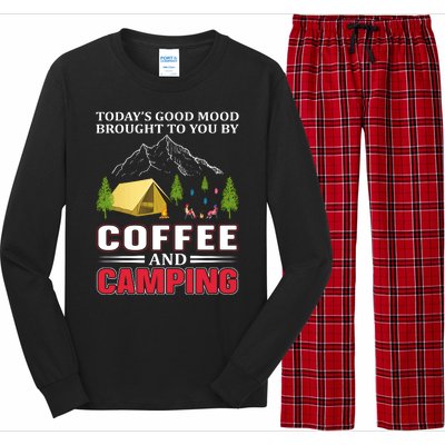 Today's Good Mood Brought To You By Coffee And Camping Long Sleeve Pajama Set