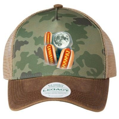 Three Glizzy Moon Funny 3 Howling Hotdogs Cursed Legacy Tie Dye Trucker Hat