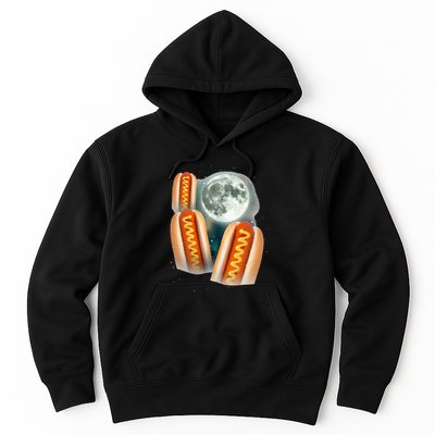 Three Glizzy Moon Funny 3 Howling Hotdogs Cursed Hoodie