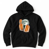 Three Glizzy Moon Funny 3 Howling Hotdogs Cursed Hoodie