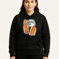 Three Glizzy Moon Funny 3 Howling Hotdogs Cursed Hoodie