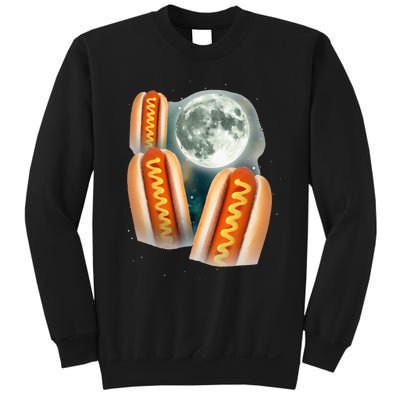 Three Glizzy Moon Funny 3 Howling Hotdogs Cursed Sweatshirt