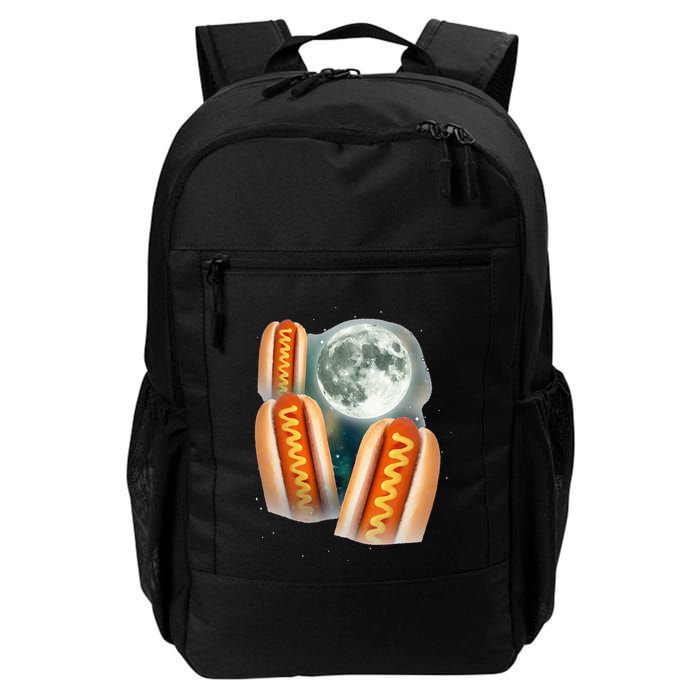 Three Glizzy Moon Funny 3 Howling Hotdogs Cursed Backpack