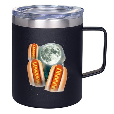 Three Glizzy Moon Funny 3 Howling Hotdogs Cursed 12oz Stainless Steel Coffee Mug