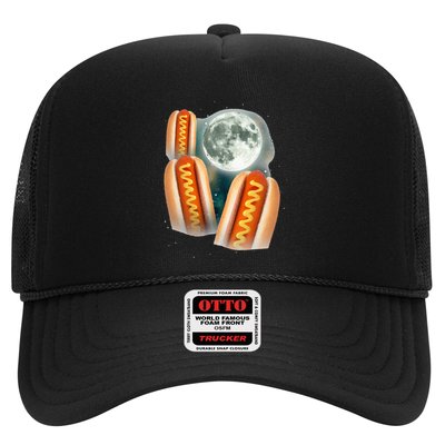 Three Glizzy Moon Funny 3 Howling Hotdogs Cursed Trucker Hat