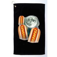 Three Glizzy Moon Funny 3 Howling Hotdogs Cursed Golf Towel