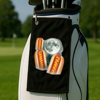 Three Glizzy Moon Funny 3 Howling Hotdogs Cursed Golf Towel