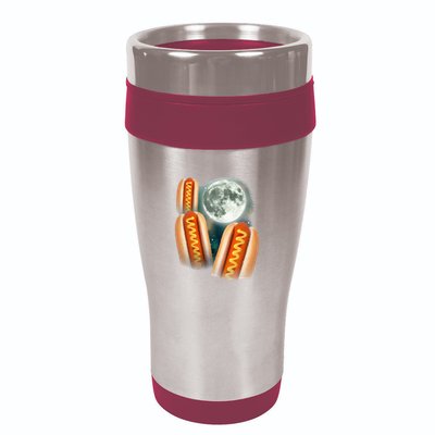 Three Glizzy Moon Funny 3 Howling Hotdogs Cursed 16oz Travel Tumbler