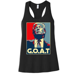 Trump GOAT Middle Finger Election 2024 Republican Poster Women's Racerback Tank