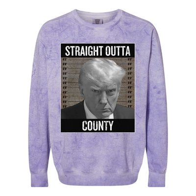 Trump Gangsta Mugshot Straight Outta County Colorblast Crewneck Sweatshirt