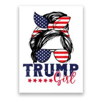 Trump Girl Messy Bun Trump 2024 Election American Flag Poster