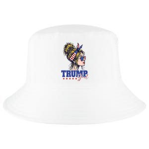 Trump Girl Messy Bun Trump 2024 Election American Flag Cool Comfort Performance Bucket Hat