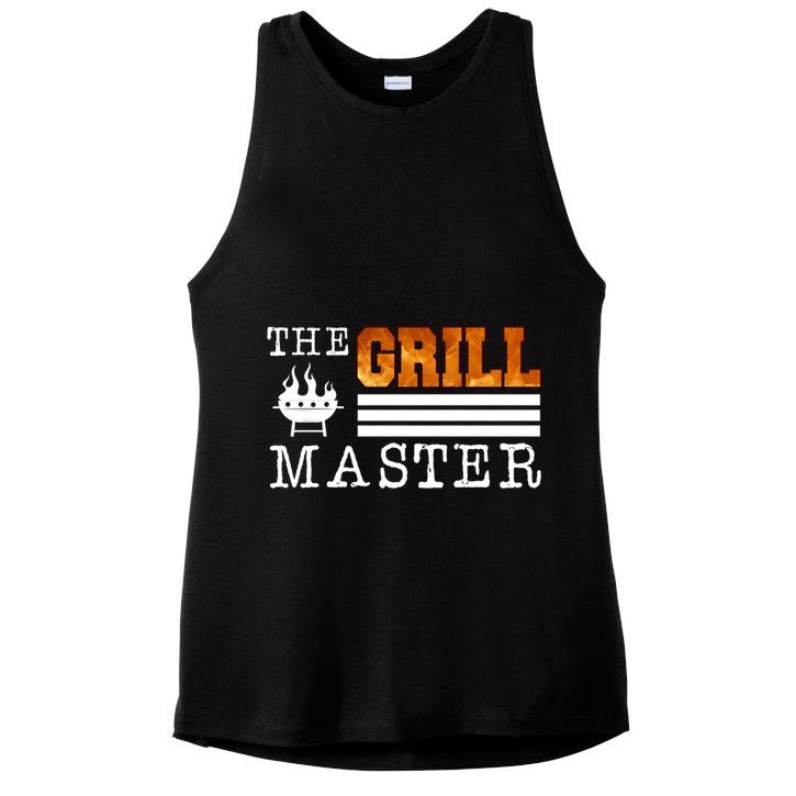 The Grill Master Bbq Barbecue Grillfather Grilling Sausage Gift Ladies PosiCharge Tri-Blend Wicking Tank