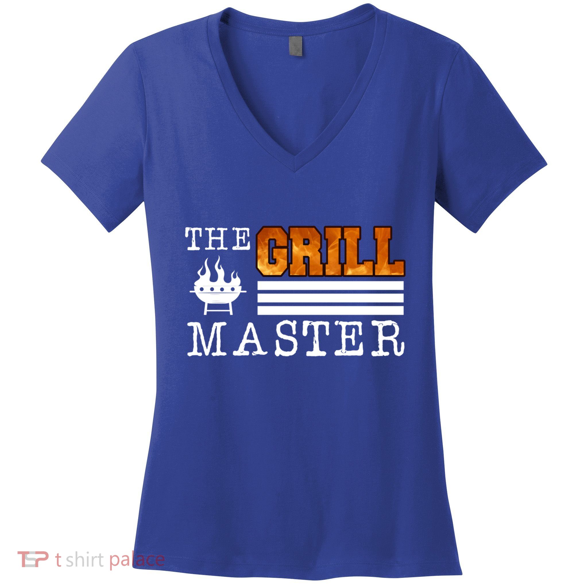 The Grill Master Bbq Barbecue Grillfather Grilling Sausage Gift Women's V-Neck T-Shirt