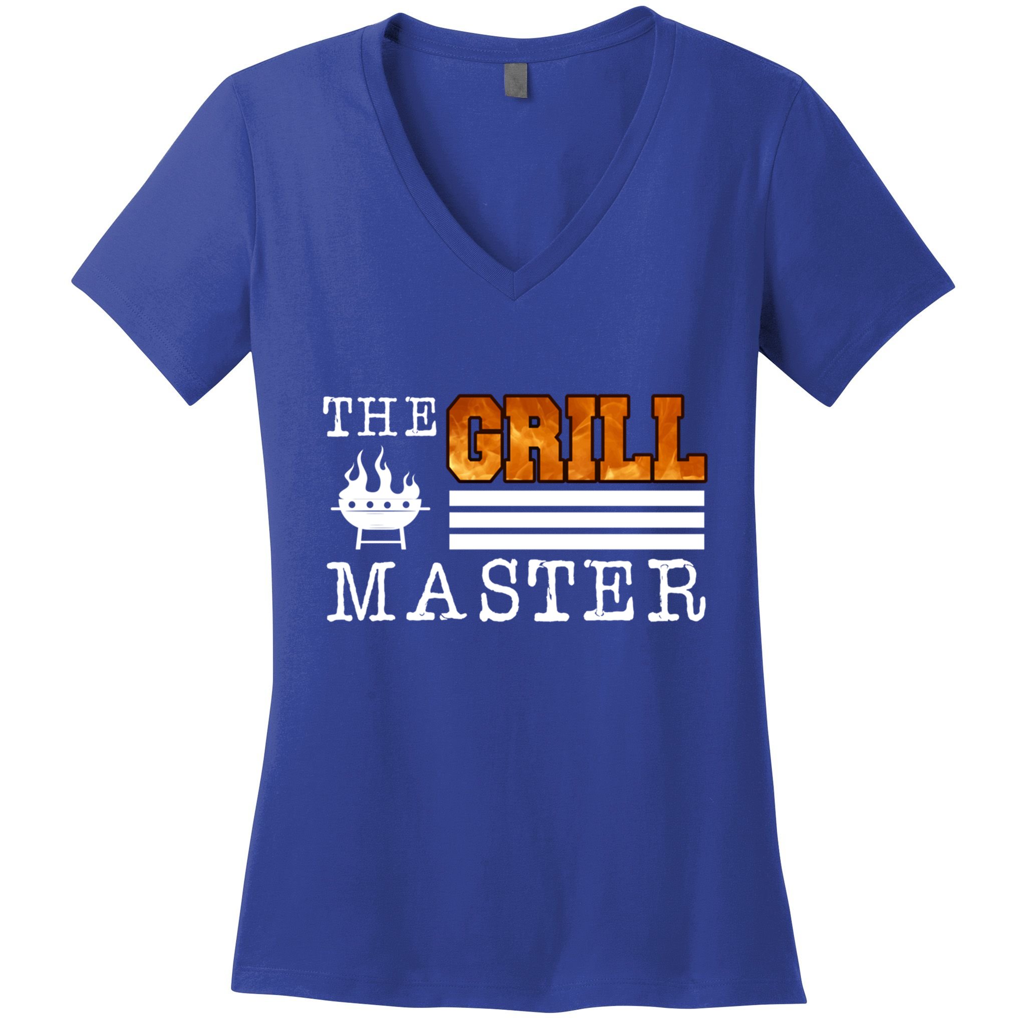 The Grill Master Bbq Barbecue Grillfather Grilling Sausage Gift Women's V-Neck T-Shirt
