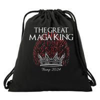 The Great MAGA King Crown USA Parody Trump 2024 Anti Biden Drawstring Bag