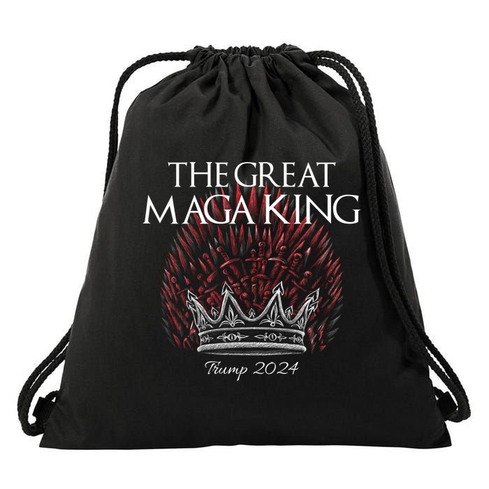 The Great MAGA King Crown USA Parody Trump 2024 Anti Biden Drawstring Bag