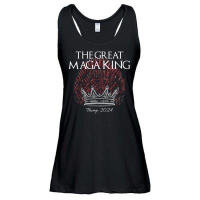 The Great MAGA King Crown USA Parody Trump 2024 Anti Biden Ladies Essential Flowy Tank