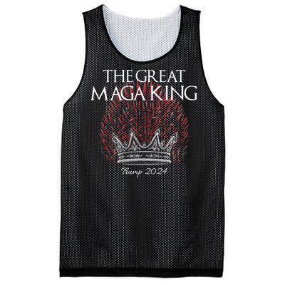 The Great MAGA King Crown USA Parody Trump 2024 Anti Biden Mesh Reversible Basketball Jersey Tank